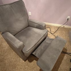 Grey rocking and reclining chair