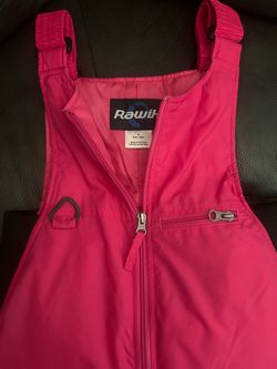 Rawik  hot pink kids snow bibs overalls size 6