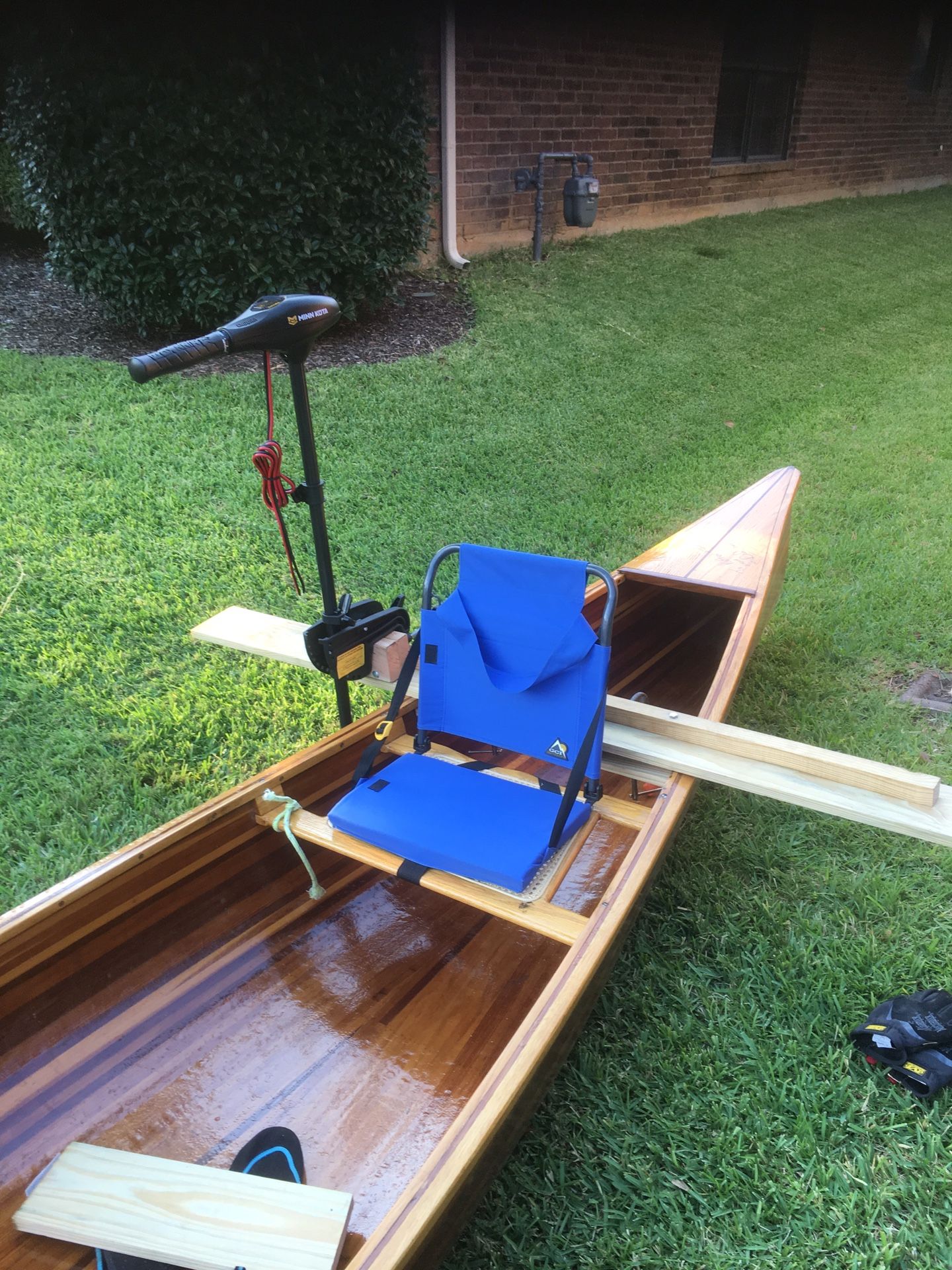 Handmade 18’ canoe and all accessories fish ready