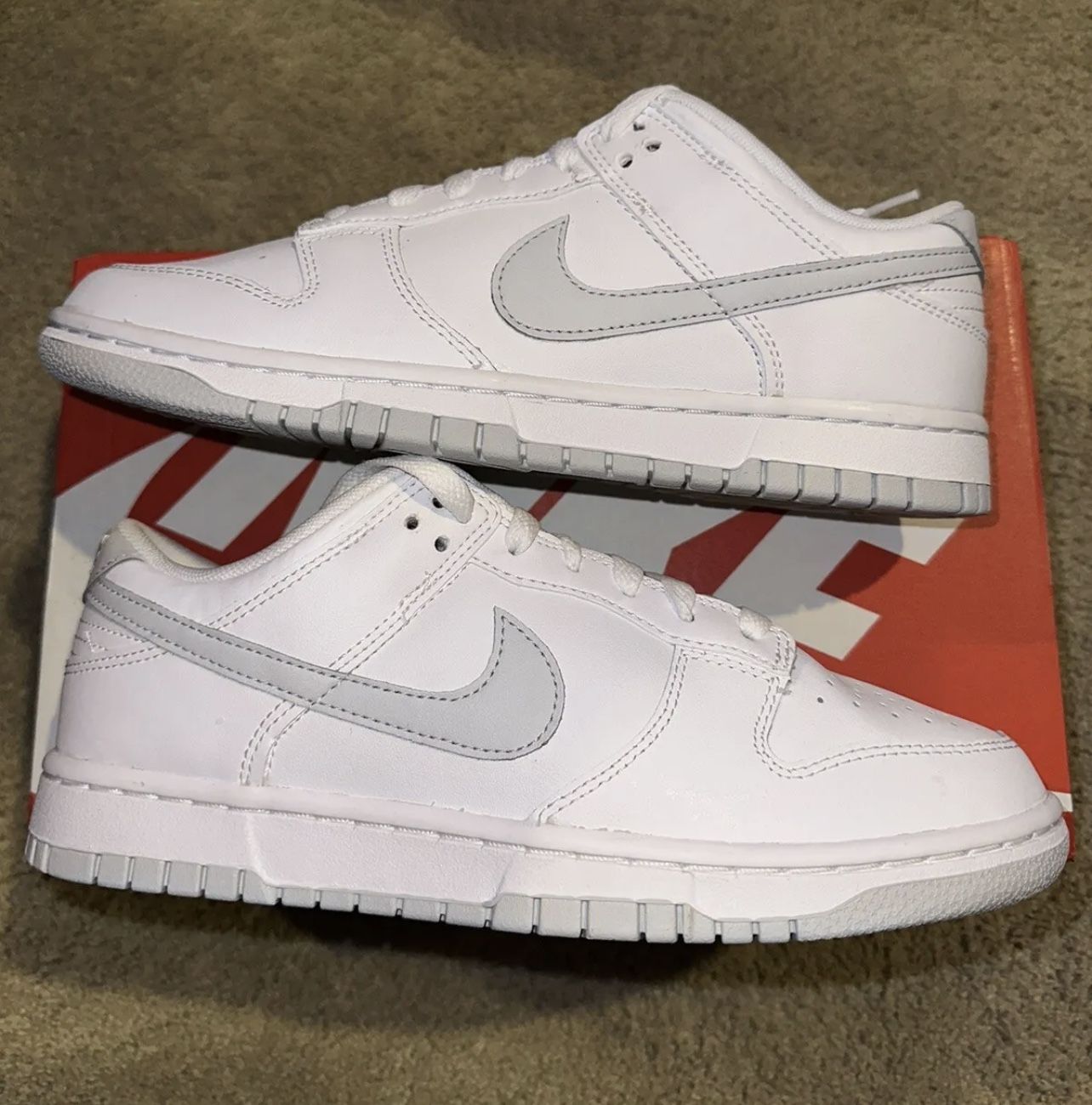 Nike Dunk Low Retro White Pure Platinum Gray Mens Sz 8 / 9.5