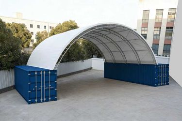 40FTx40FT Double Frame Tarpaulin Tent Warehouse Shed (Excluding containers)-The customer must have unloading capabilities, such as a forklift or crane
