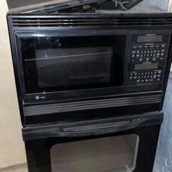 Double oven microwave oven black GE profile
