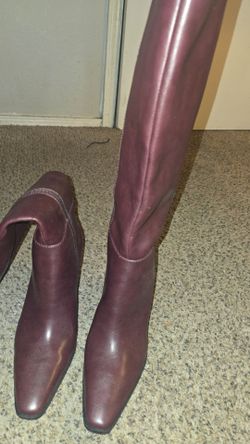 Burgundy High Boots