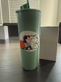 Starbucks x Peanuts Snoopy and Lucy Green Stainless Steel Cold