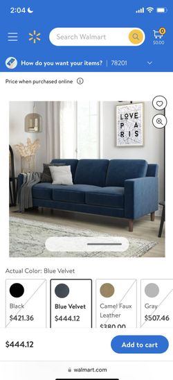 Blue Velvet Sofa 