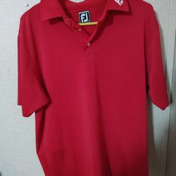Footjoy ProDry Performance Stretch Pique Solid Shirt Red Size Large