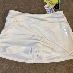 Fila Woman’s Tennis Golf Skort White Skirt Shorts Sport Mini Size S Athletic