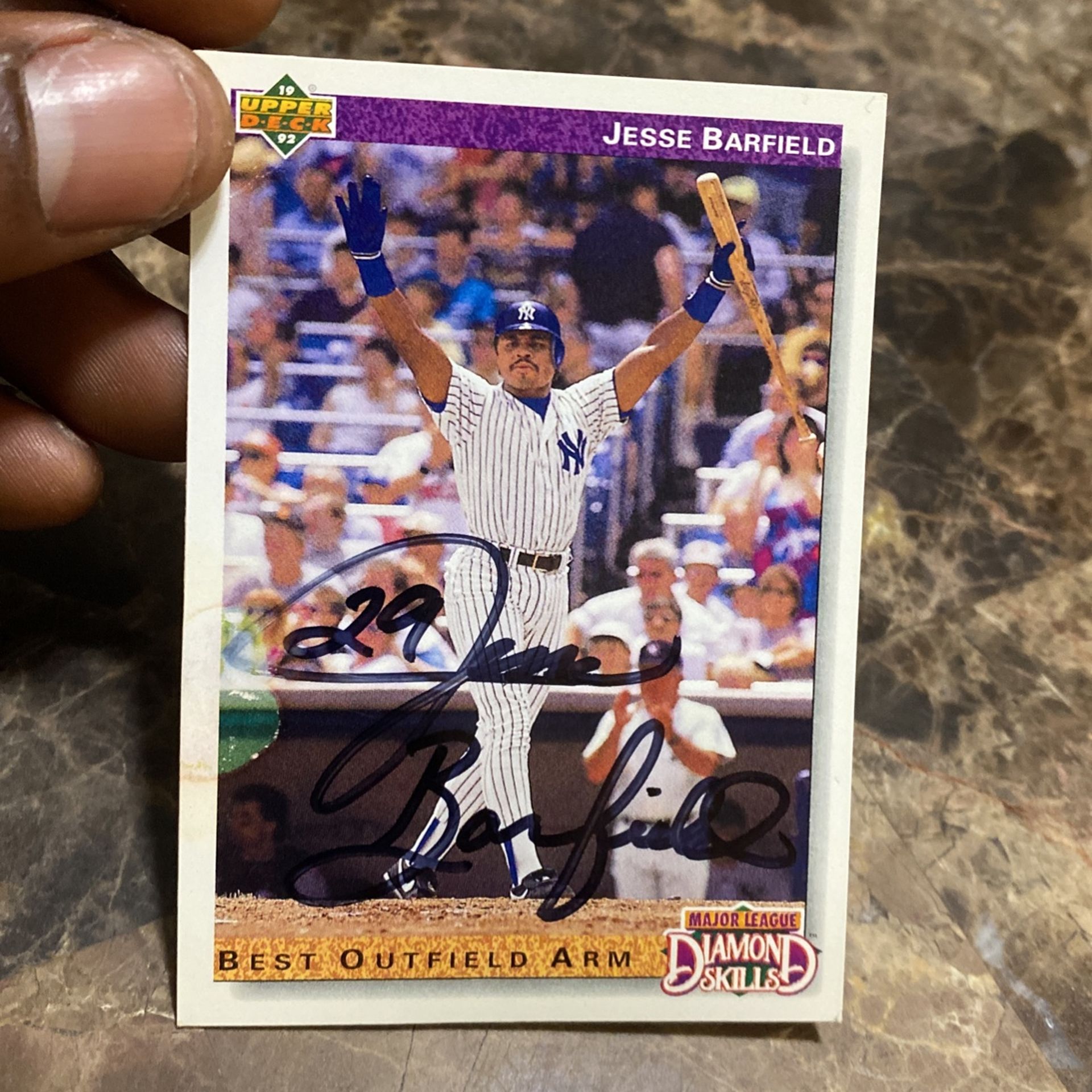 Jesse Barfield autographed Card