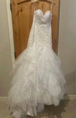 Maggie Sottero Wedding Dress – Strapless Mermaid, Ruffled Tulle Skirt, Size Small – New with Tags