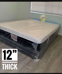 Queen Mattress Set Plush PillowTop – Brand New –  Same Day Delivery Available 🚚