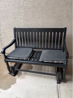 Wood rocking loveseat