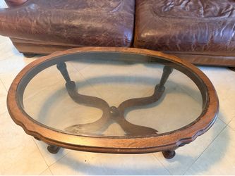 Oval Glass top coffee table