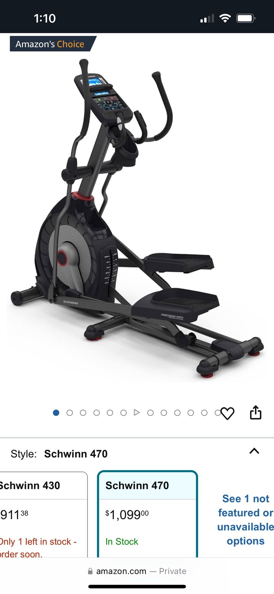 Schwinn 470 Elliptical Machine