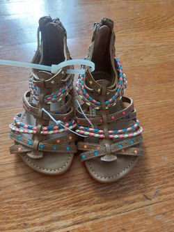 CRB Girl Brown Gladiator Sandals - Kids Size 7 - New with Tags