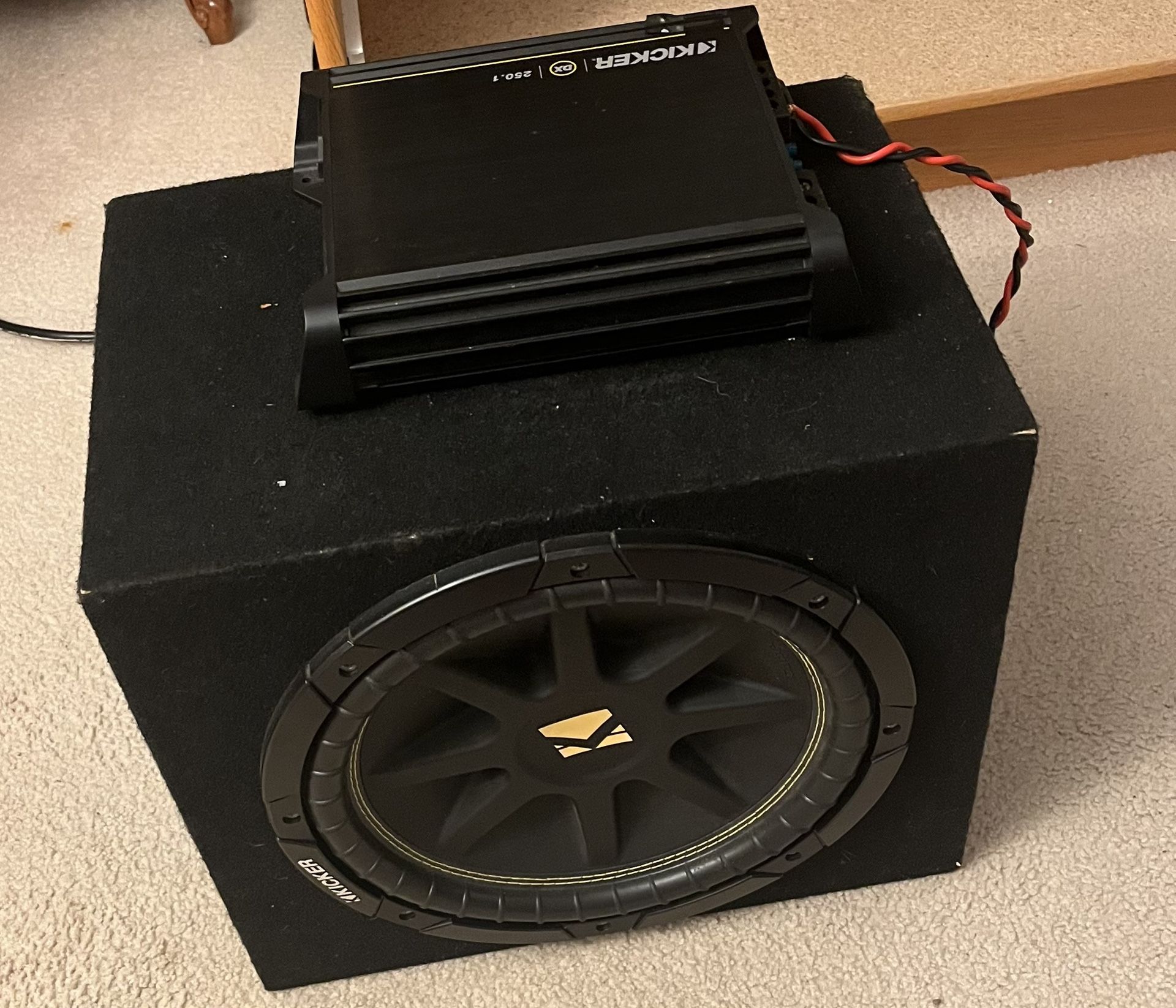 12in Kicker Subwoofer And Kicker 2501.1 Amp