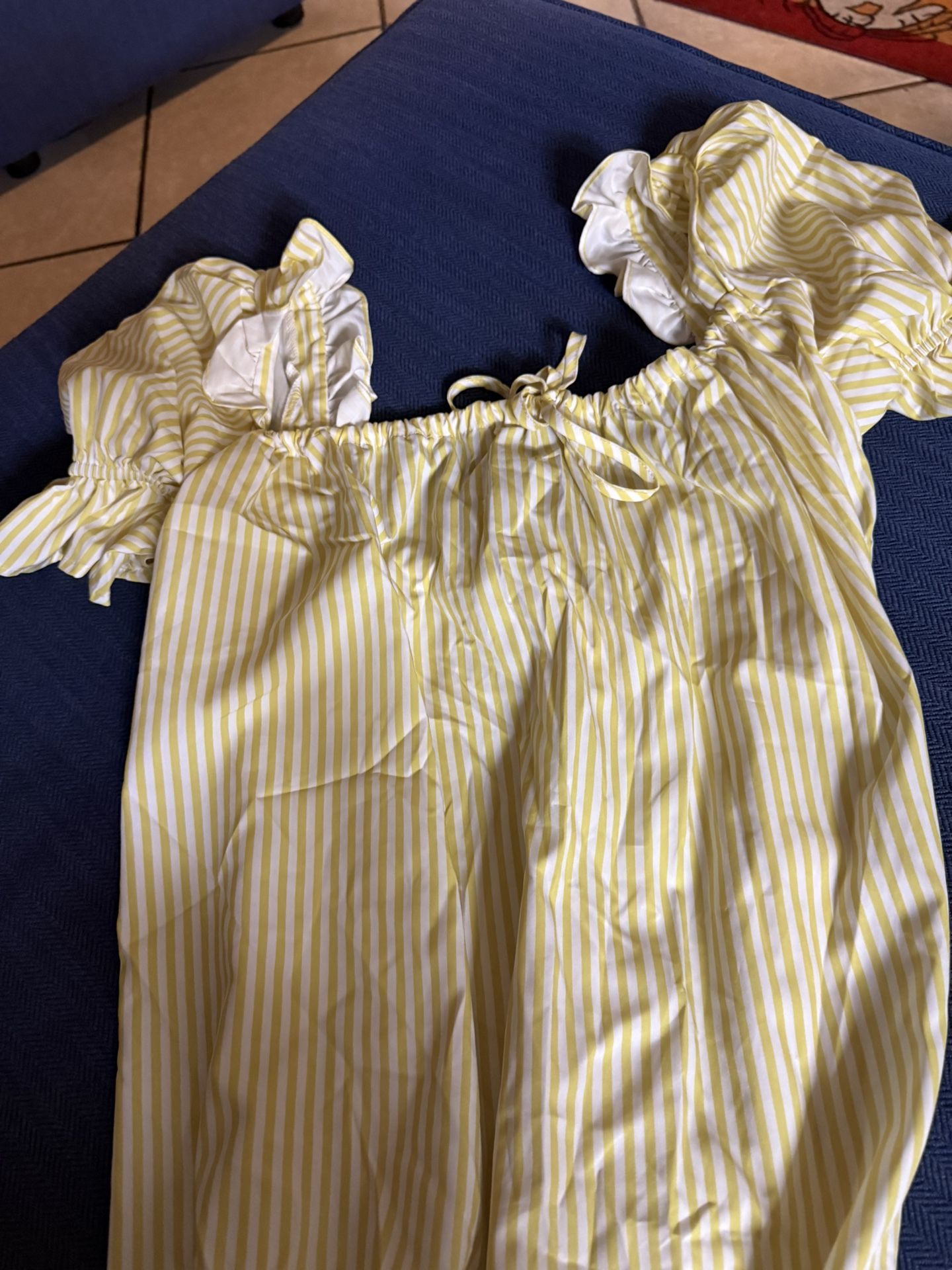 Striped Yellow & White Dress
