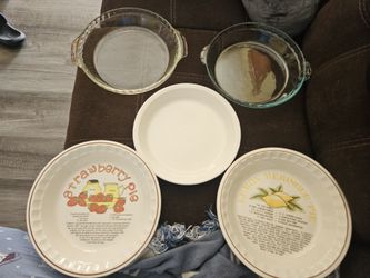 5 Glass Pie Plates Hankook Corningware Pyrex Anchor Hocking