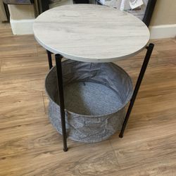 Olbrus 2 Tier End Table With Hamper