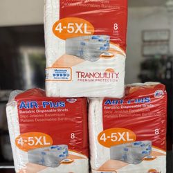 Adult Disposable Briefs Bariatric Size 3xl To 5XL Maximum Protection up to 34 OZ. Pick Up In Van Nuys. $5