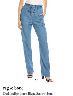 RAG & BONE LINEN BLEND STRAIGHT JEAN PANT NEW WITH TAG!