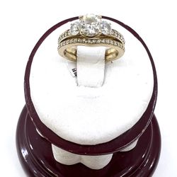 14K Yellow Gold Diamond Engagement Ring Set