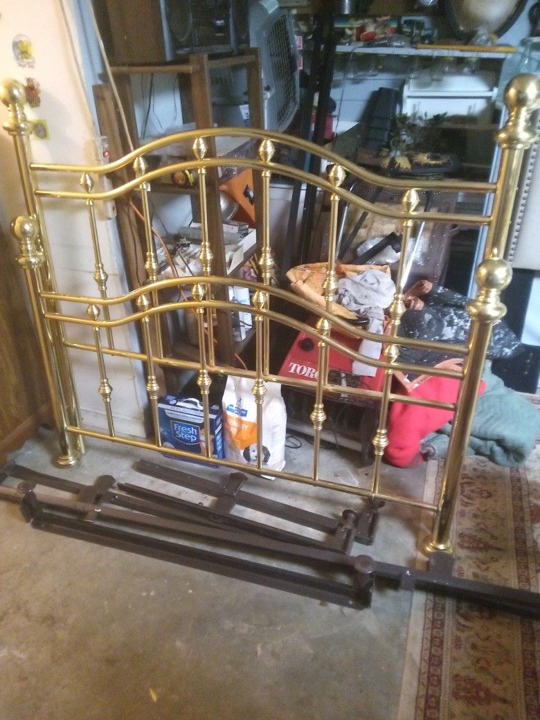 Complete Queen Size Solid Brass Bed