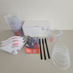 Paint Mixing Ratio Cups 38 oz Disposable or Reusable Plastic Measuring Cups with Lids for Liquids, Paints, Resin, Epoxy, Art Autobody