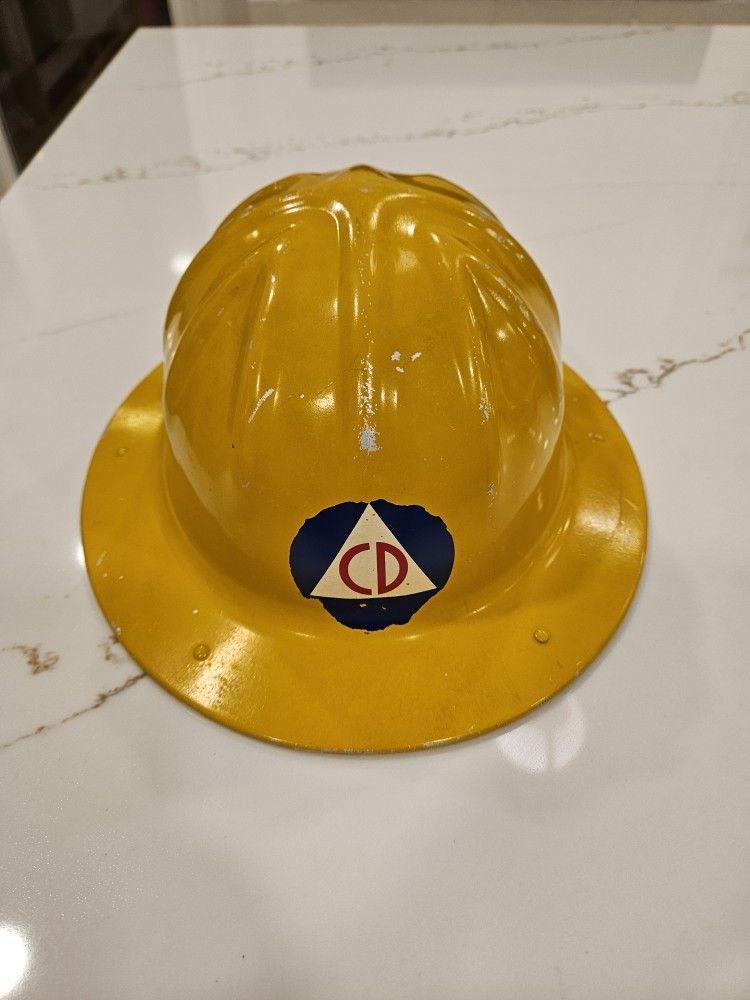 Civil Defense Vintage Aluminum Hardhat