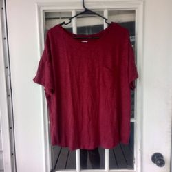 Old Navy Knit Top Burgundy Short Sleeve Casual Pullover Women's XL