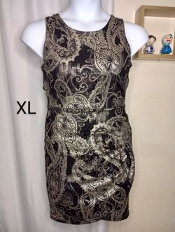 Beautiful Metallic Gold Black Fall Dresses Plus Size (XL) $10