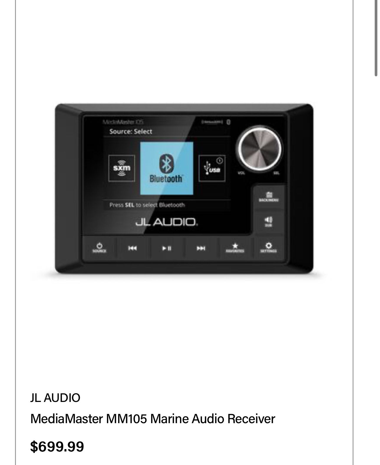 JL AUDIO MediaMaster MM105 Marine Audio Receiver BRAND NEW