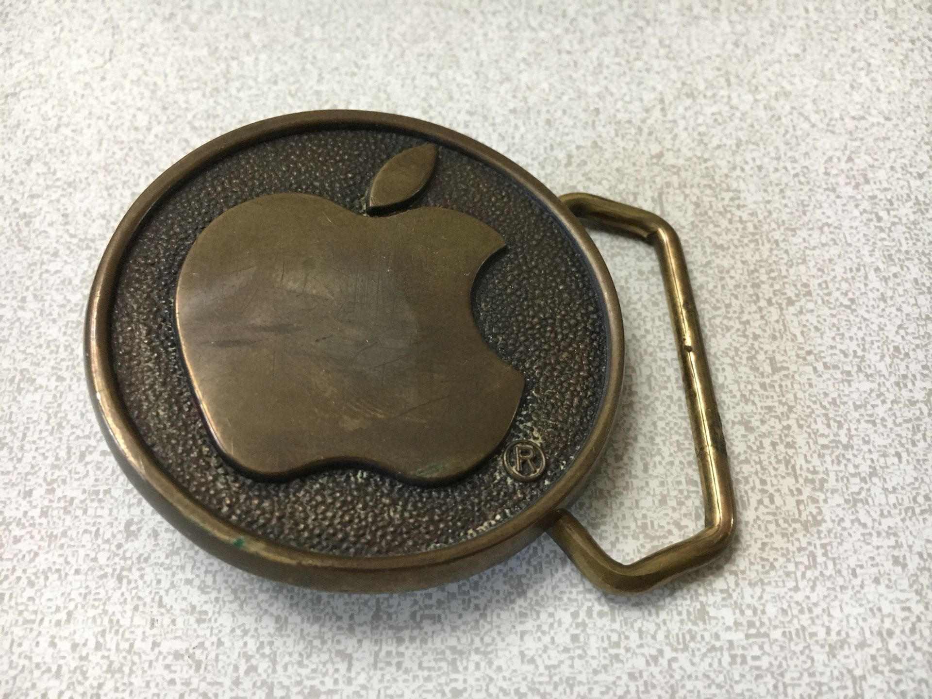 Vintage Apple Computer Original Logo BTS Brass Belt Buckle