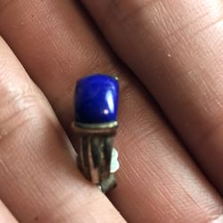 Really Nice Deep Blue Lapis Lazuli Silver Gemstone 925 Vintage Earrings  