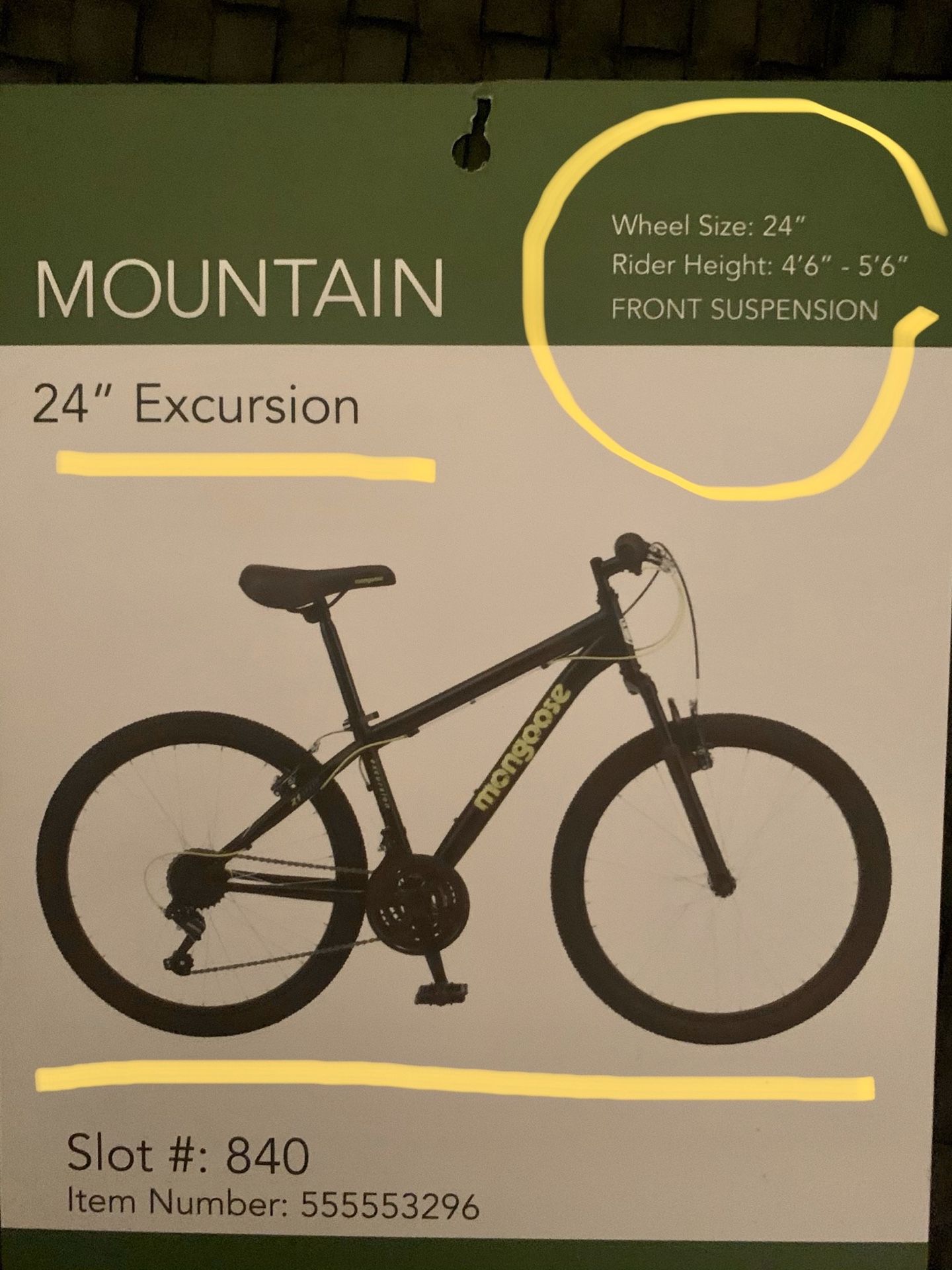 Mountain bike Mongoose Excursion (24 “)