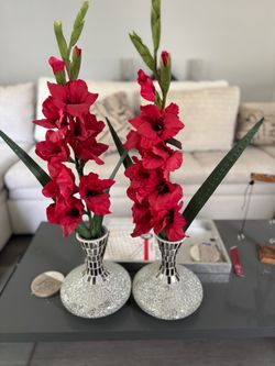 Two silver vase