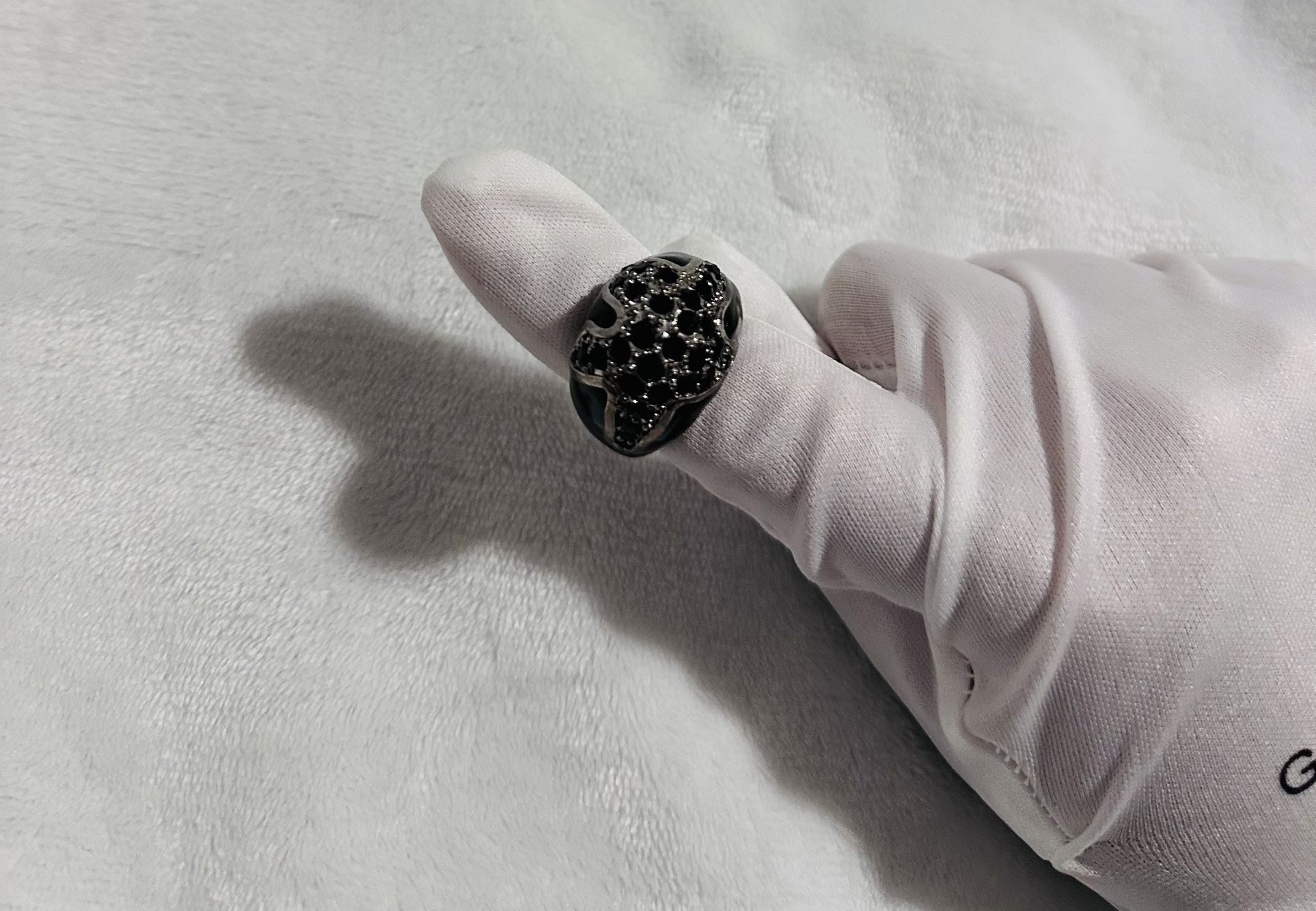 Black Starfish Sterling Silver Ring