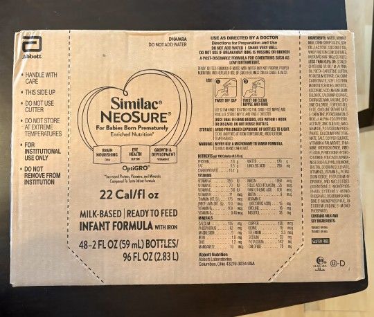 Case of Similac Neosure ready to feed oz bottles