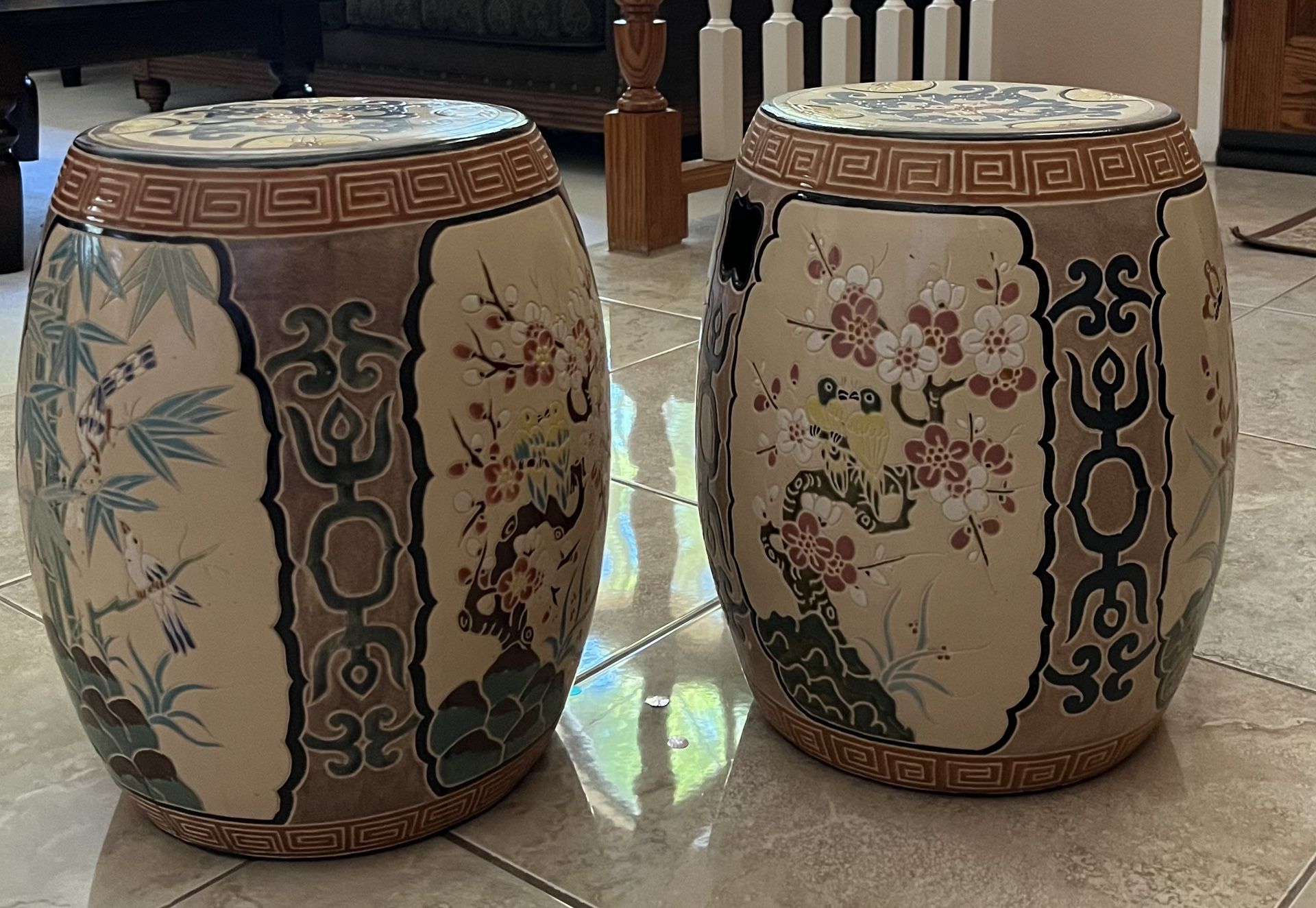 Ceramic Garden Stool / Conservatory Stool