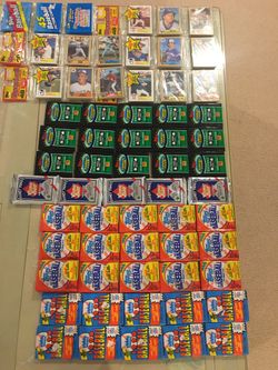 Factory sealed baseball football and hockey80s