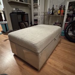 Crate&Barrel Ottoman with Storage and Table