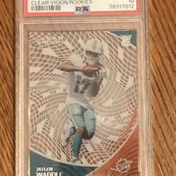 Jaylen Waddle 2021 Chronicles Clear Vision Rookies PSA 10 graded Rookie sports card