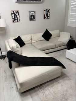 White sectional sofa