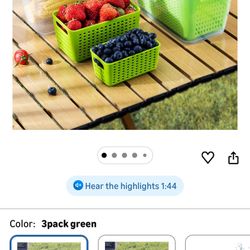 LUXEAR Produce containers for fridge,3 Set Fruit Containers with Removable Colander, BPA-Free Produce Saver Containers with Lids Dishwasher&Microwave 