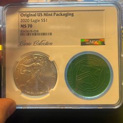 2018 MS 70 Curio Collection American Silver Eagle (ASE) w/ bag - Flawless Coin