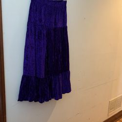 C-123  Deep purple Velvet Flare Skirt  Medium