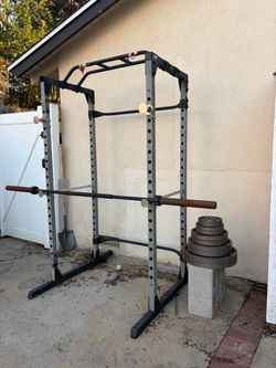 Squat Bench Rack Power Cage with barbell Weights