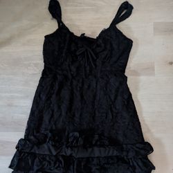 Black Dress with Ruffles