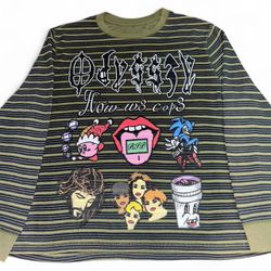 Odyss3y 1 of 1 “HOW W3 COP3” vintage waffle knitted thermal tee
