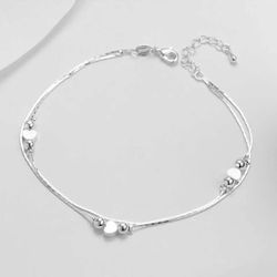 NEW Women’s silver heart anklet jewelry gift