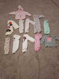 Baby One Piece Bundle Lot - Carter’s, Disney, Burt's Bees, Jumping Beans 0-3 Mon